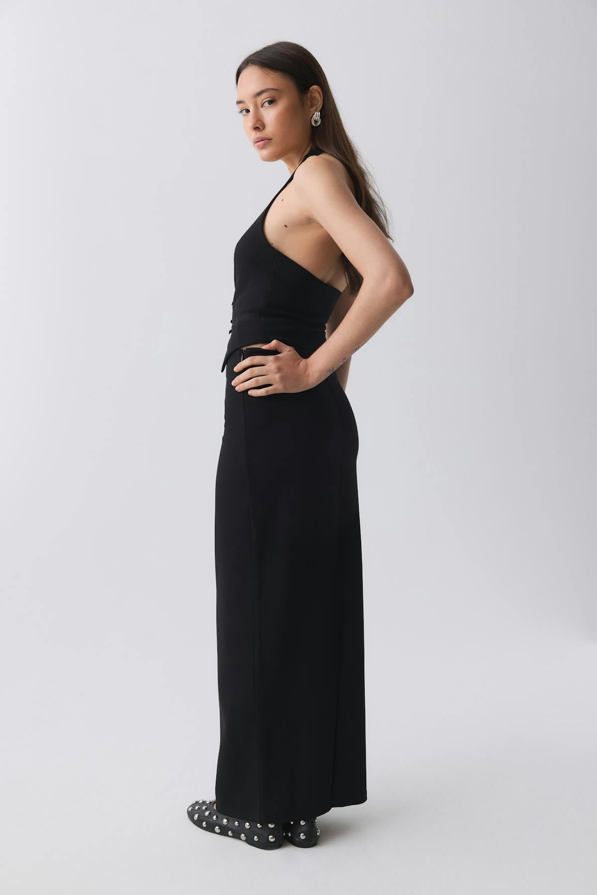 Tailored jersey skirt