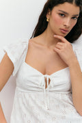 Front tie frill top