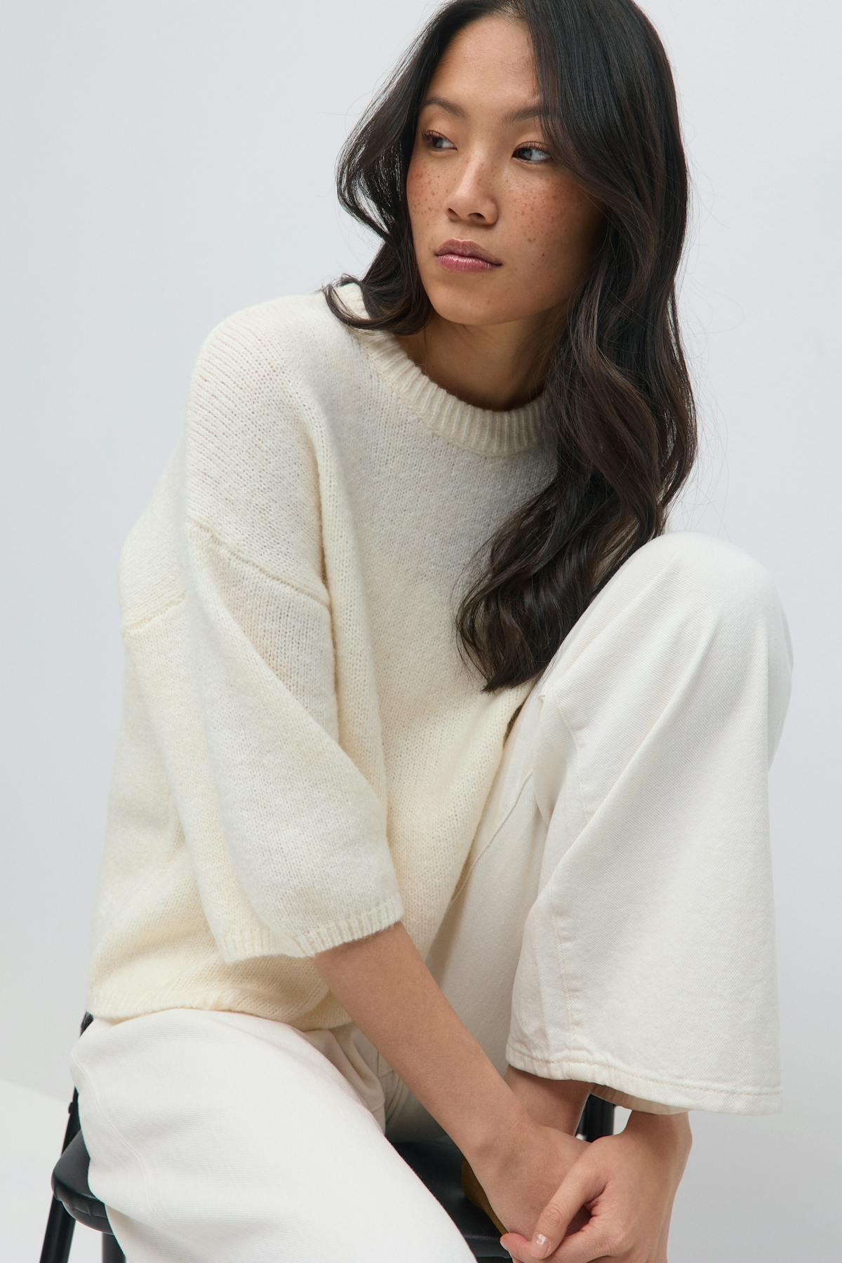 Knitted short sleeve top