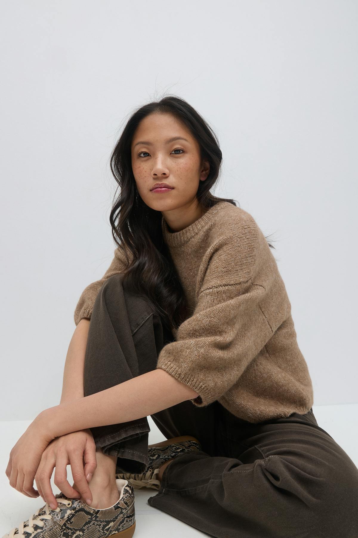 Knitted short sleeve top