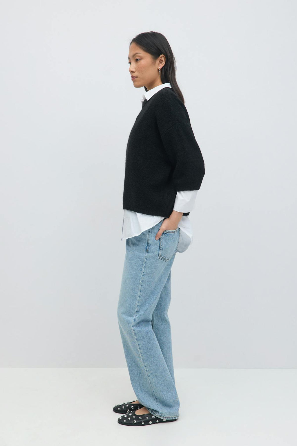 Knitted short sleeve top