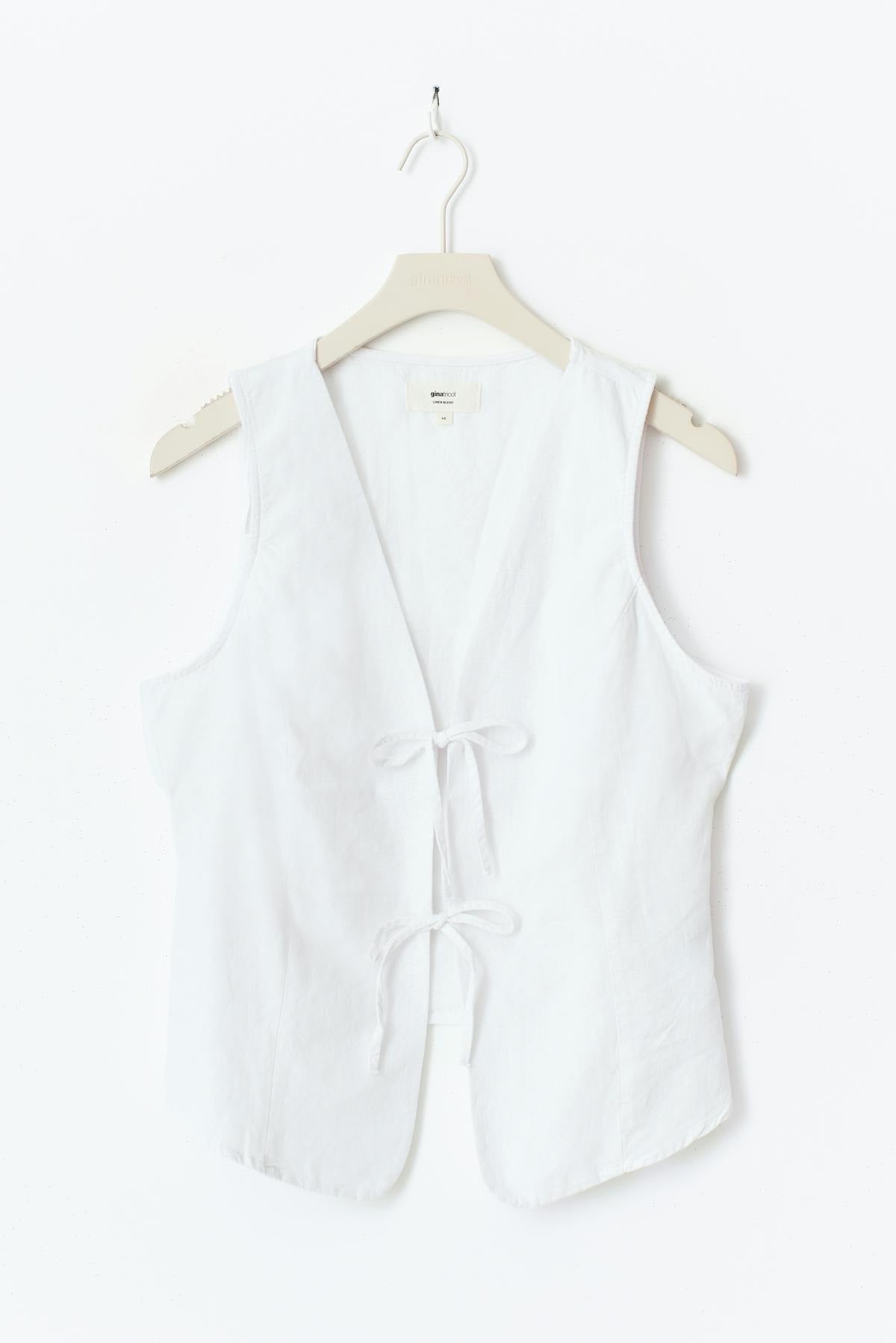 Linen blend vest