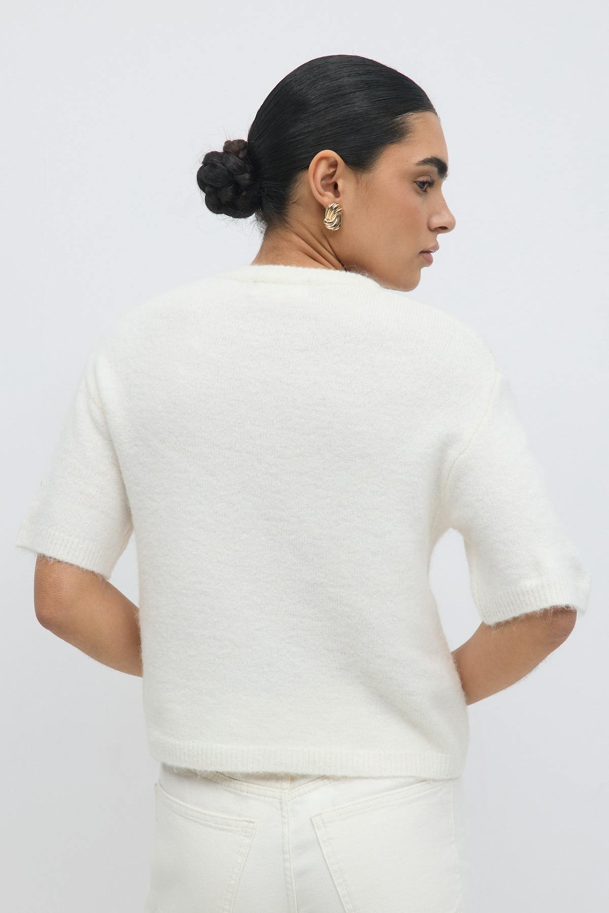 Knitted tie cardigan