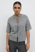 Knitted tie cardigan