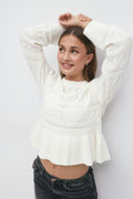 Y cable knitted sweater