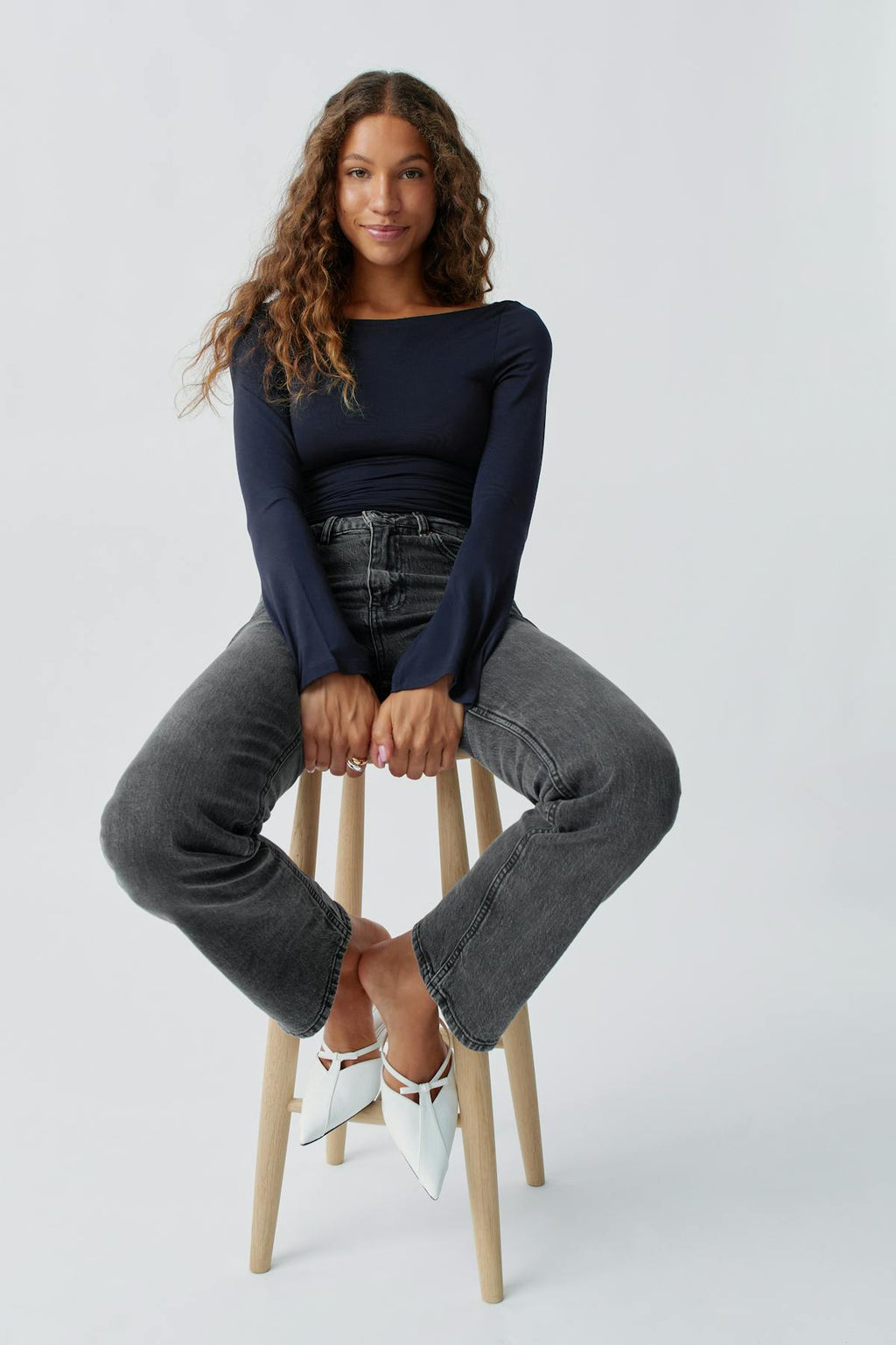 Soft touch boatneck top