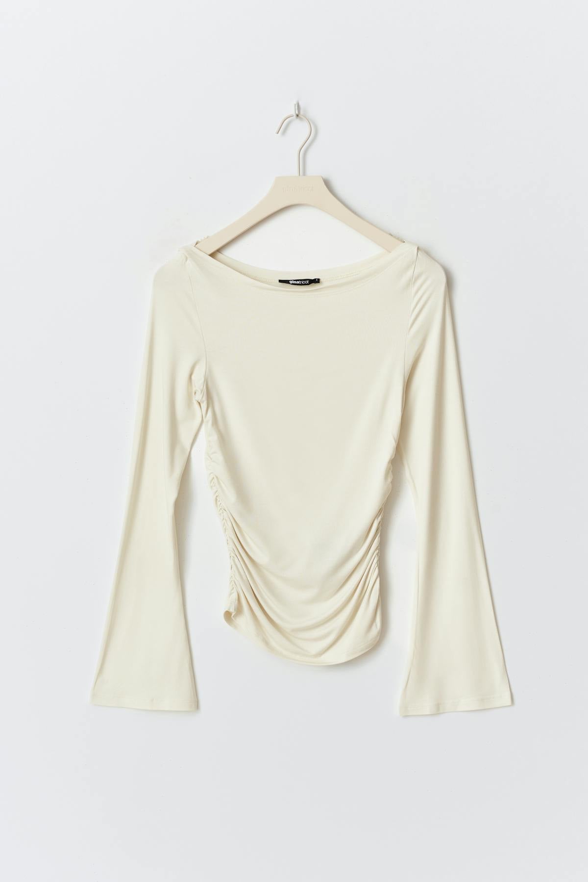 Soft touch boatneck top