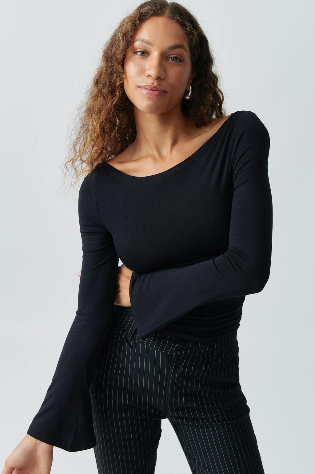 Soft touch boatneck top