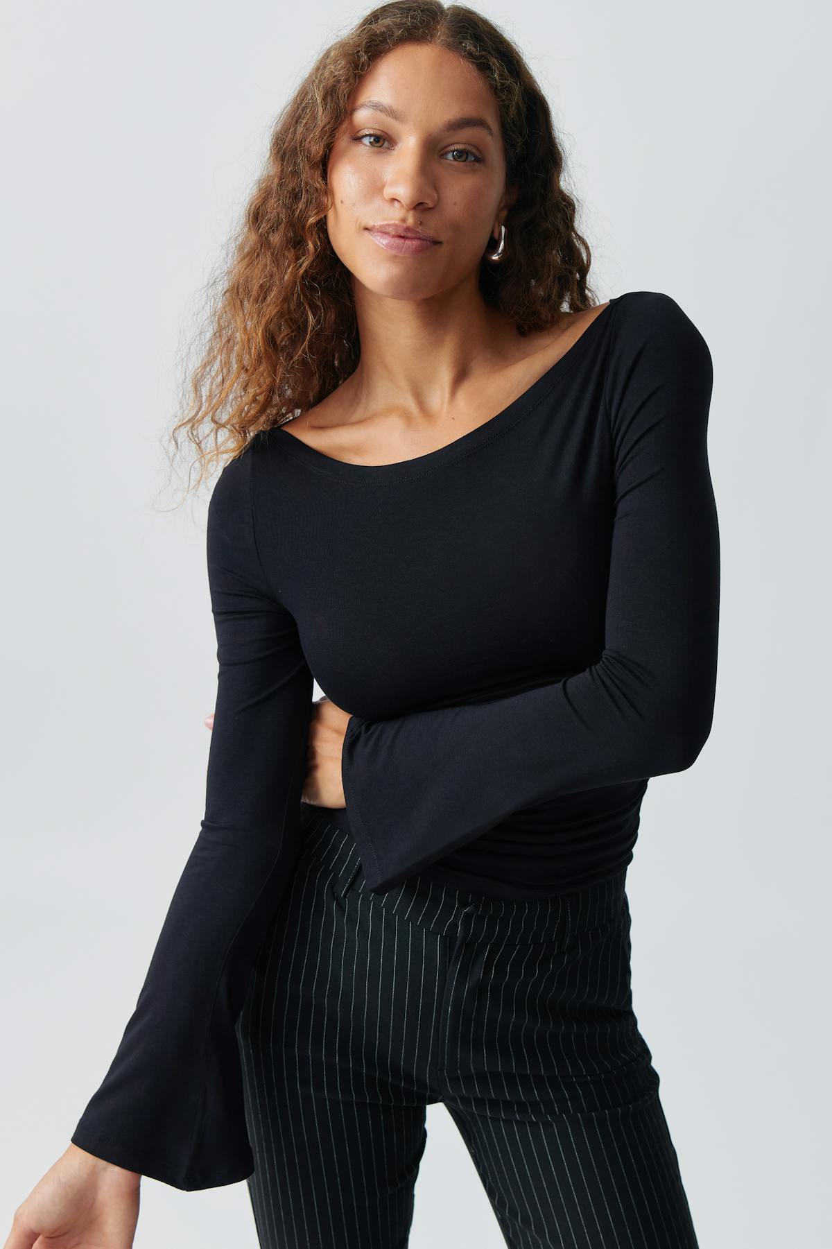 Soft touch boatneck top