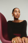 Soft touch boatneck top