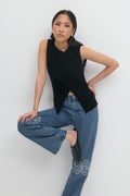 Knitted button vest