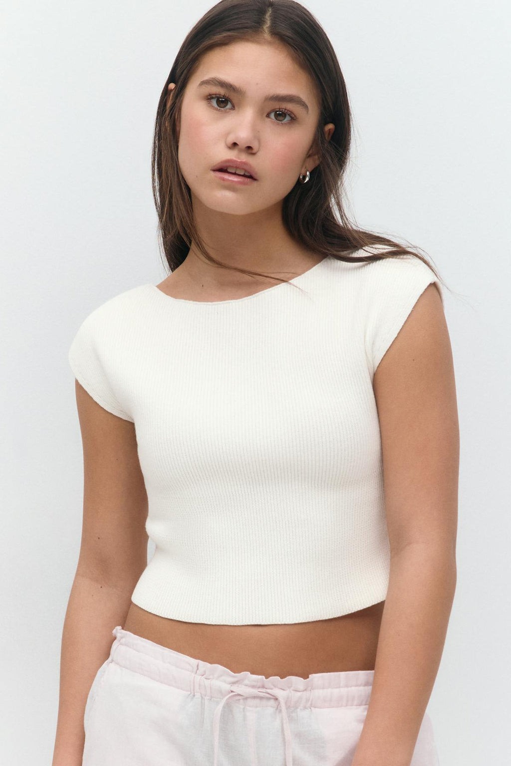 Y knitted rib top