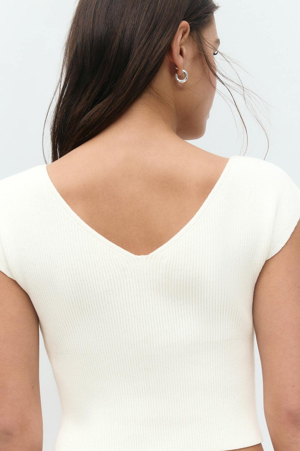 Y knitted rib top