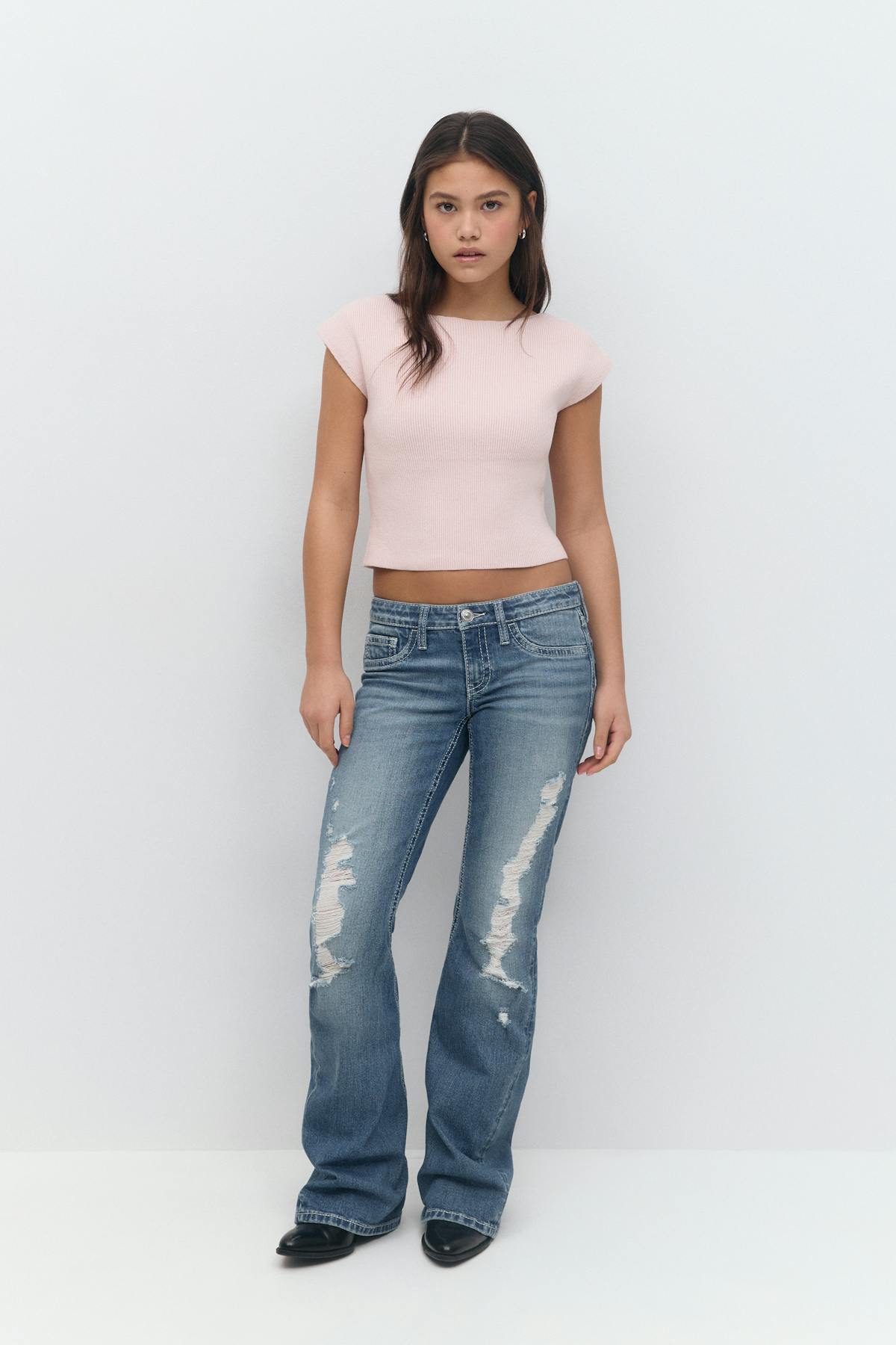 Y knitted rib top