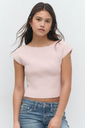 Y knitted rib top