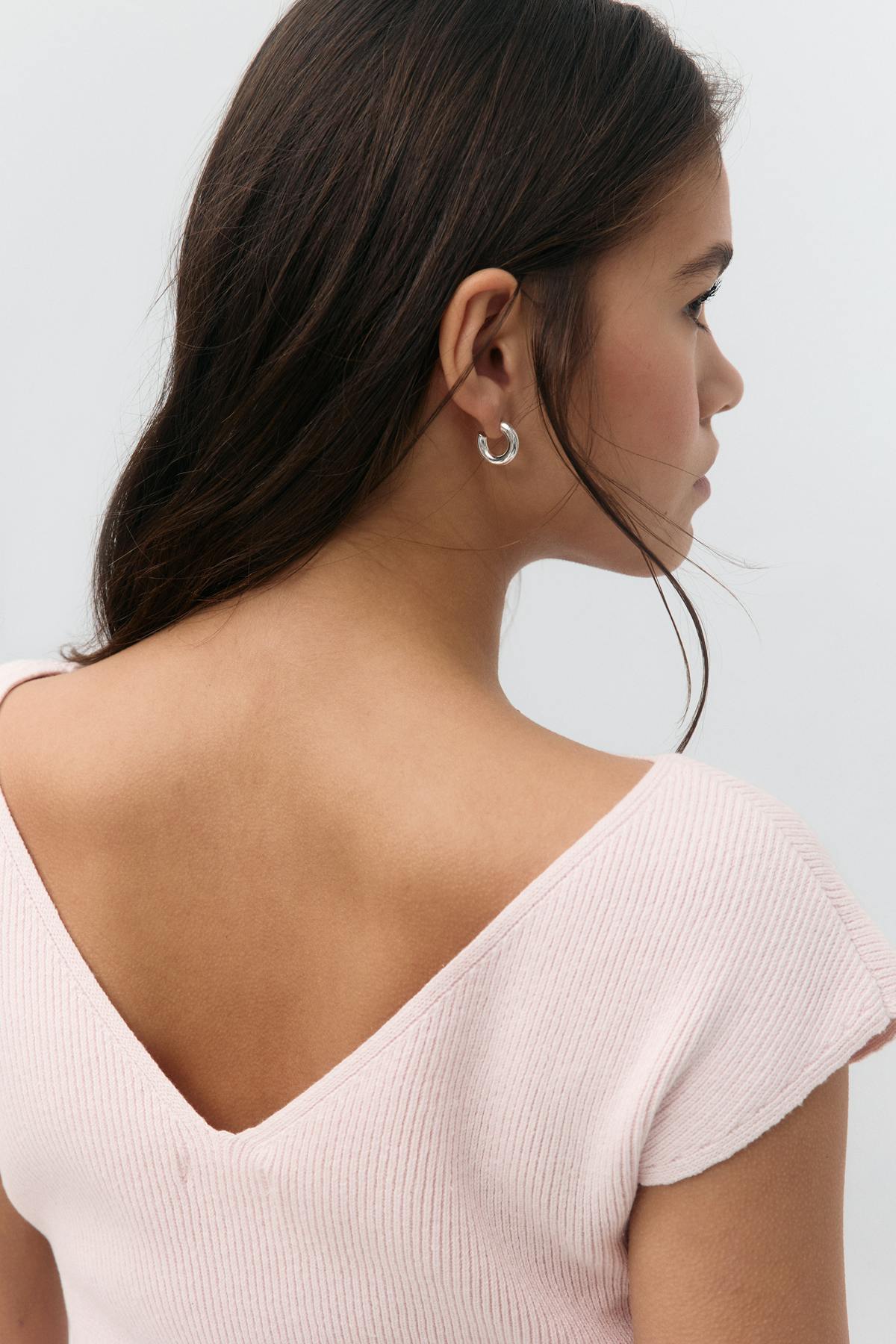 Y knitted rib top