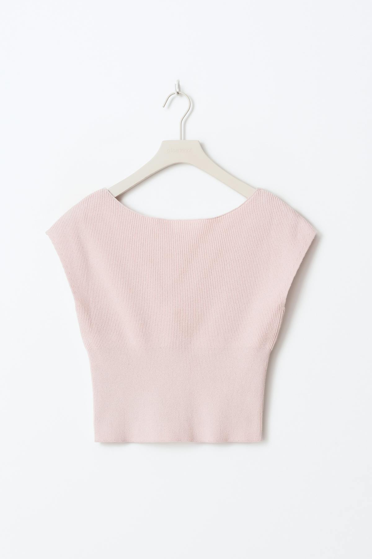 Y knitted rib top