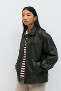Oversized pu jacket