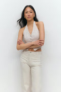 Linen halterneck vest