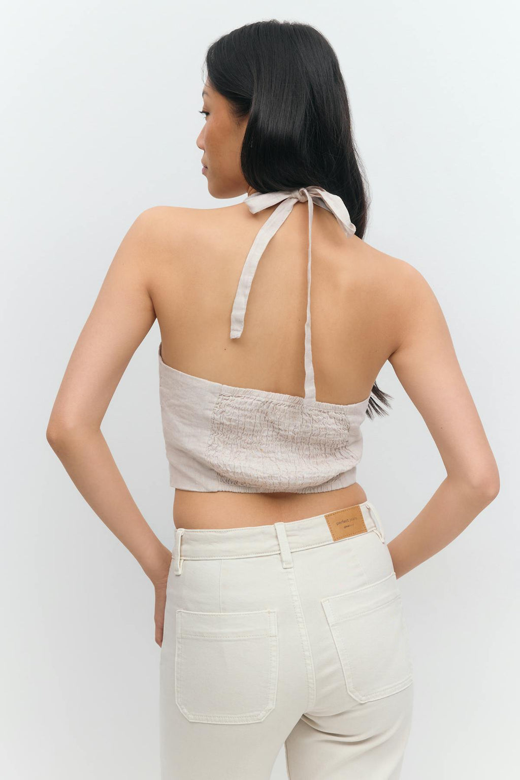 Linen halterneck vest