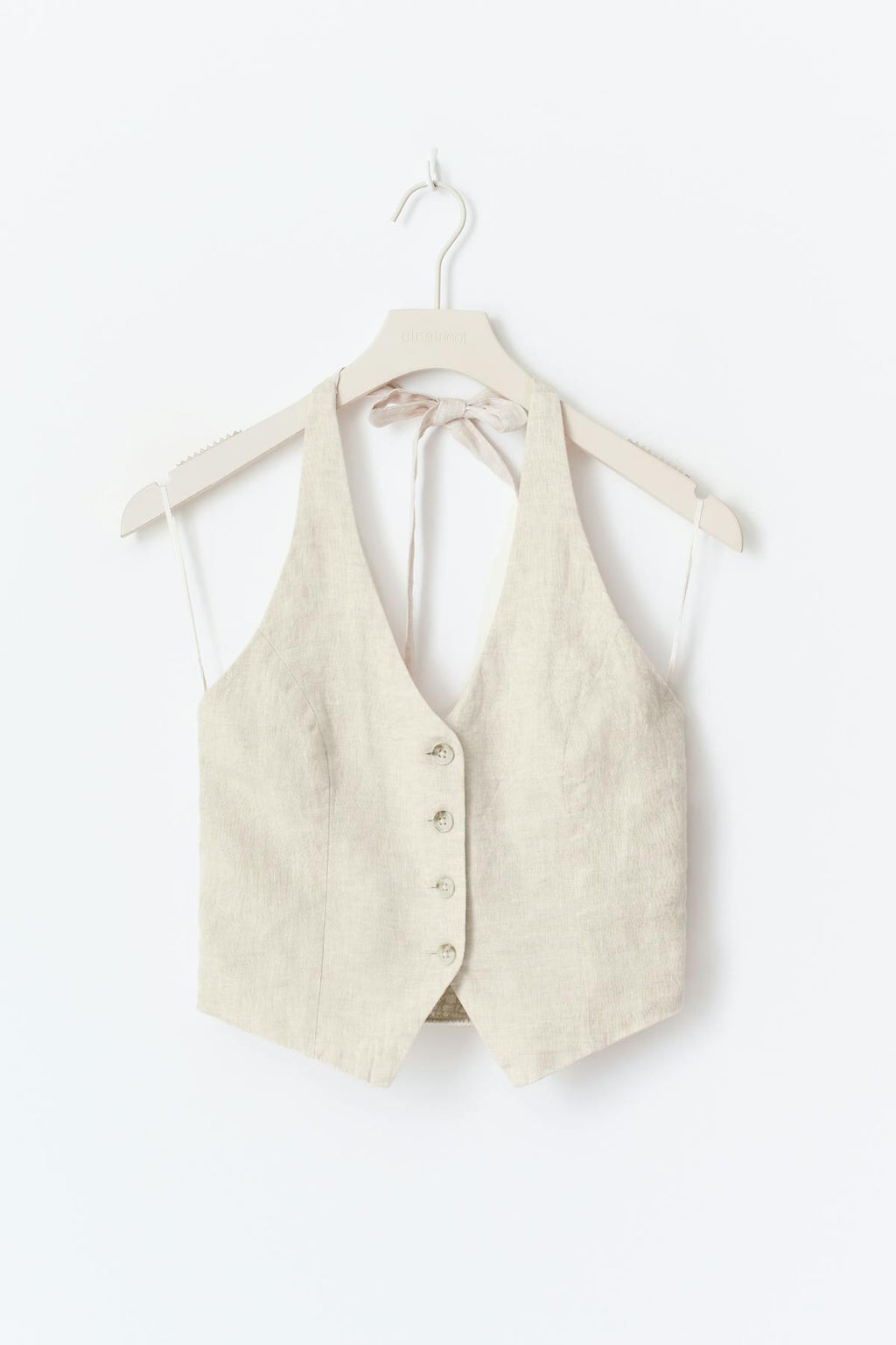 Linen halterneck vest