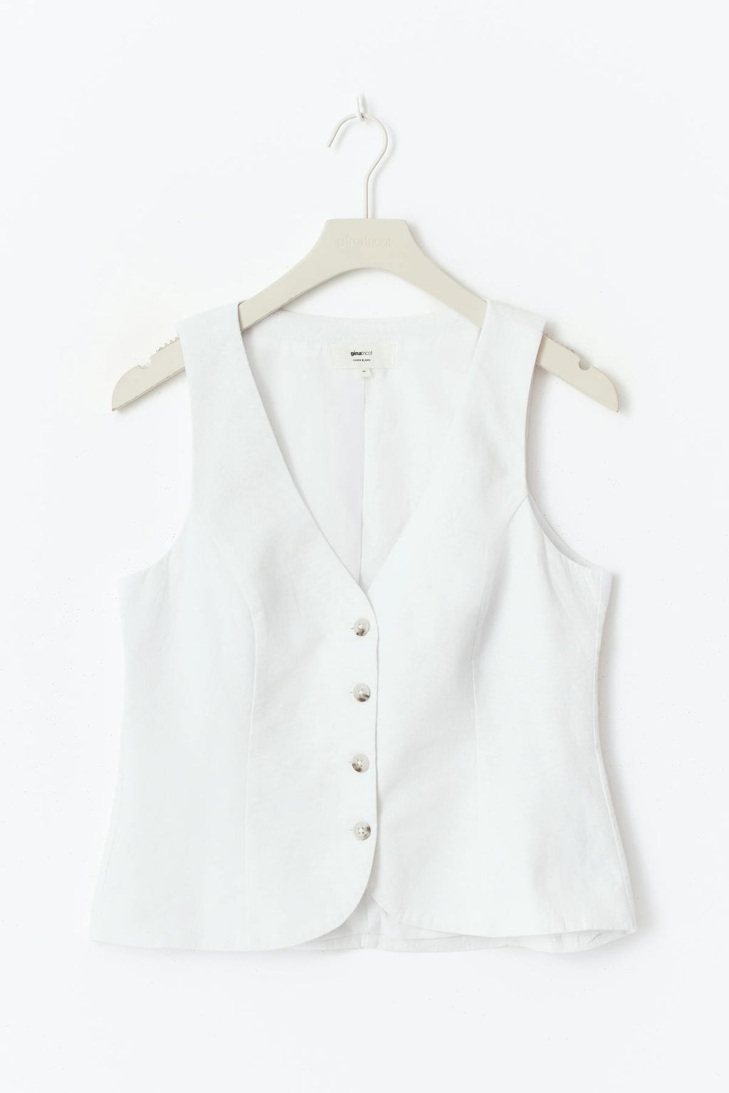 Linen blend tailored vest