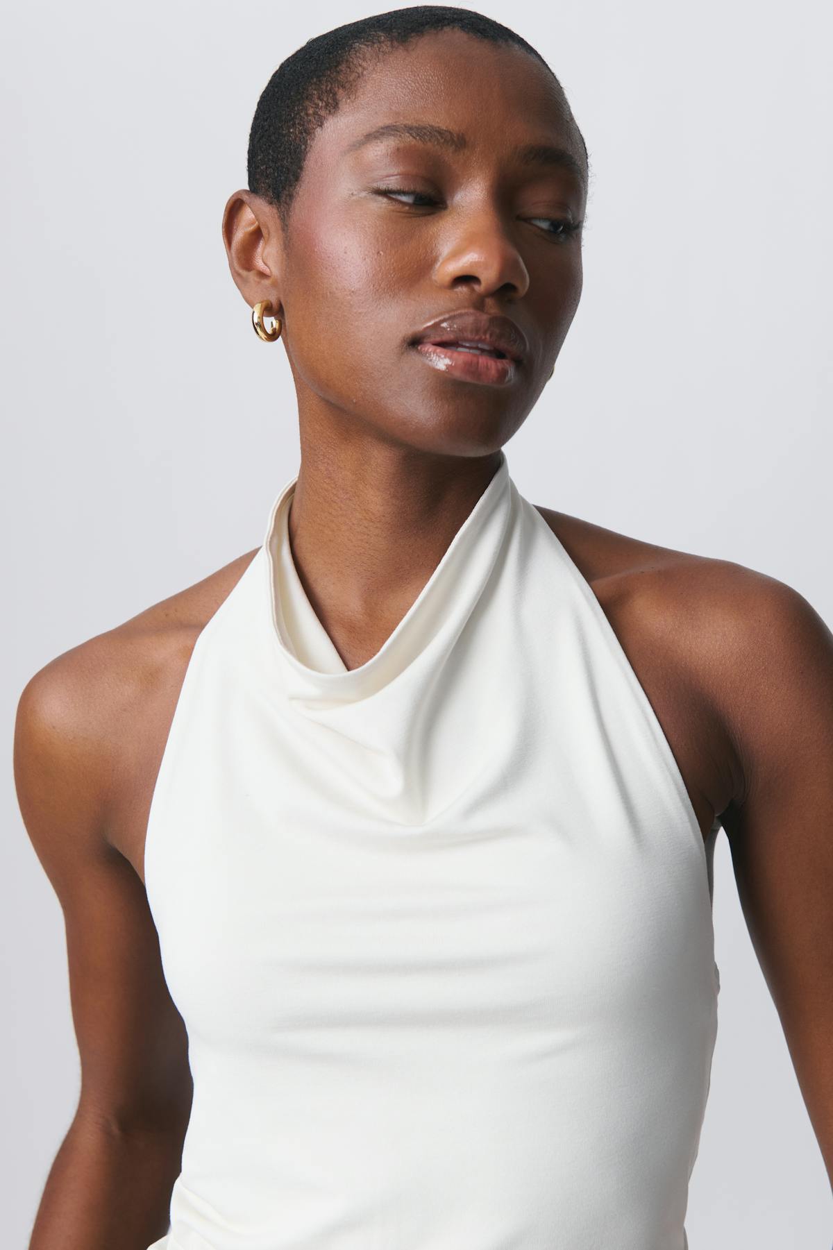 Soft touch halterneck top