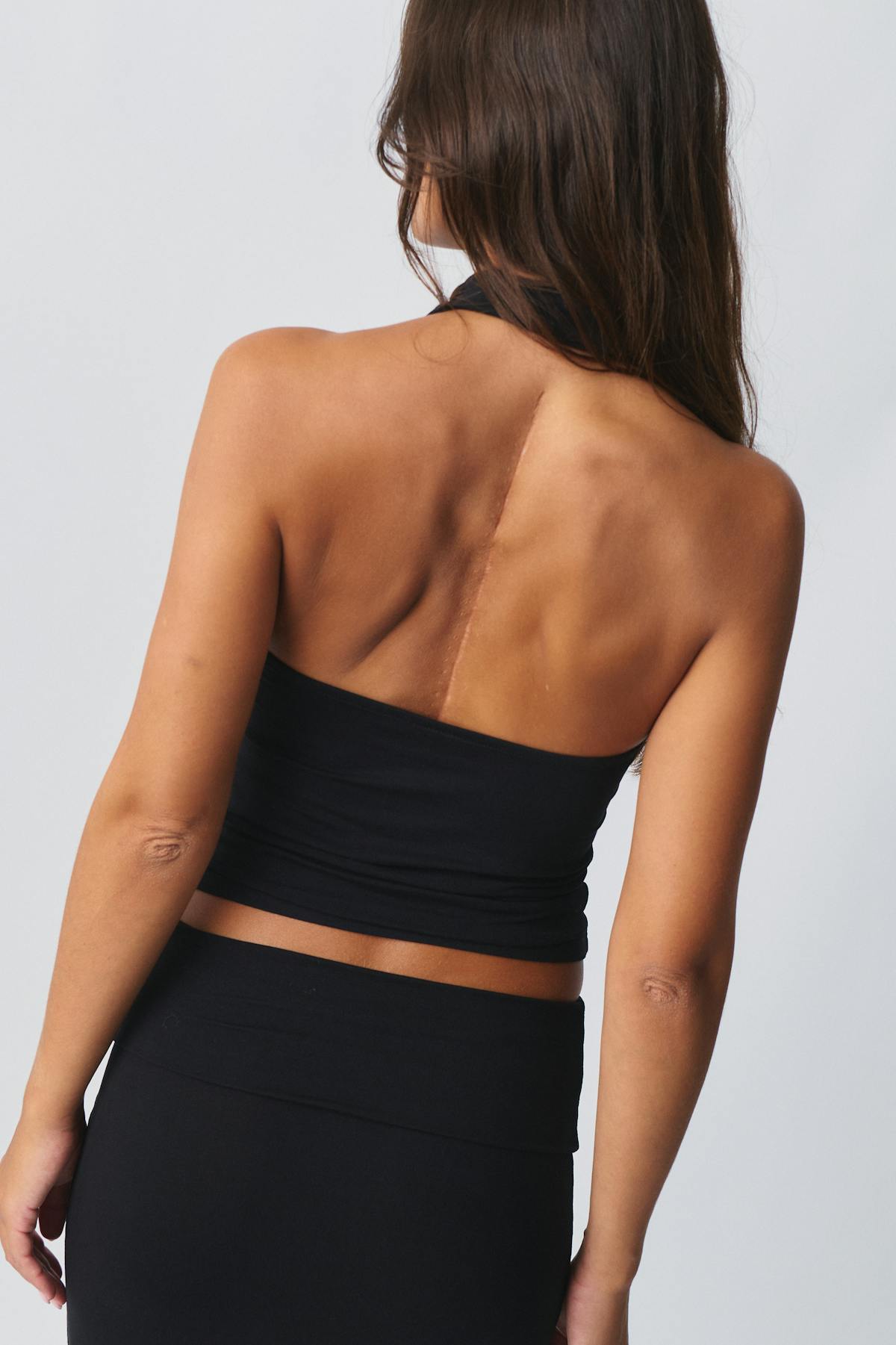 Soft touch halterneck top