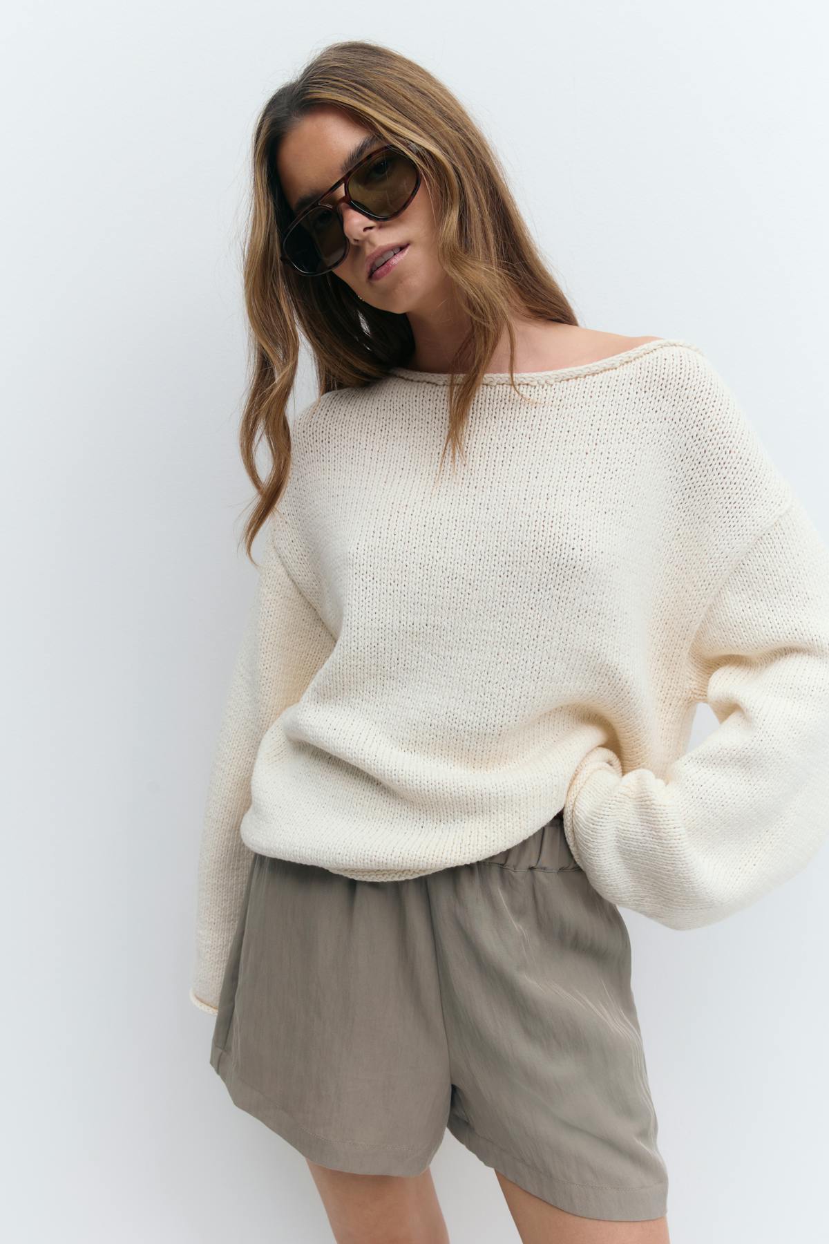 Relaxed high waist shorts