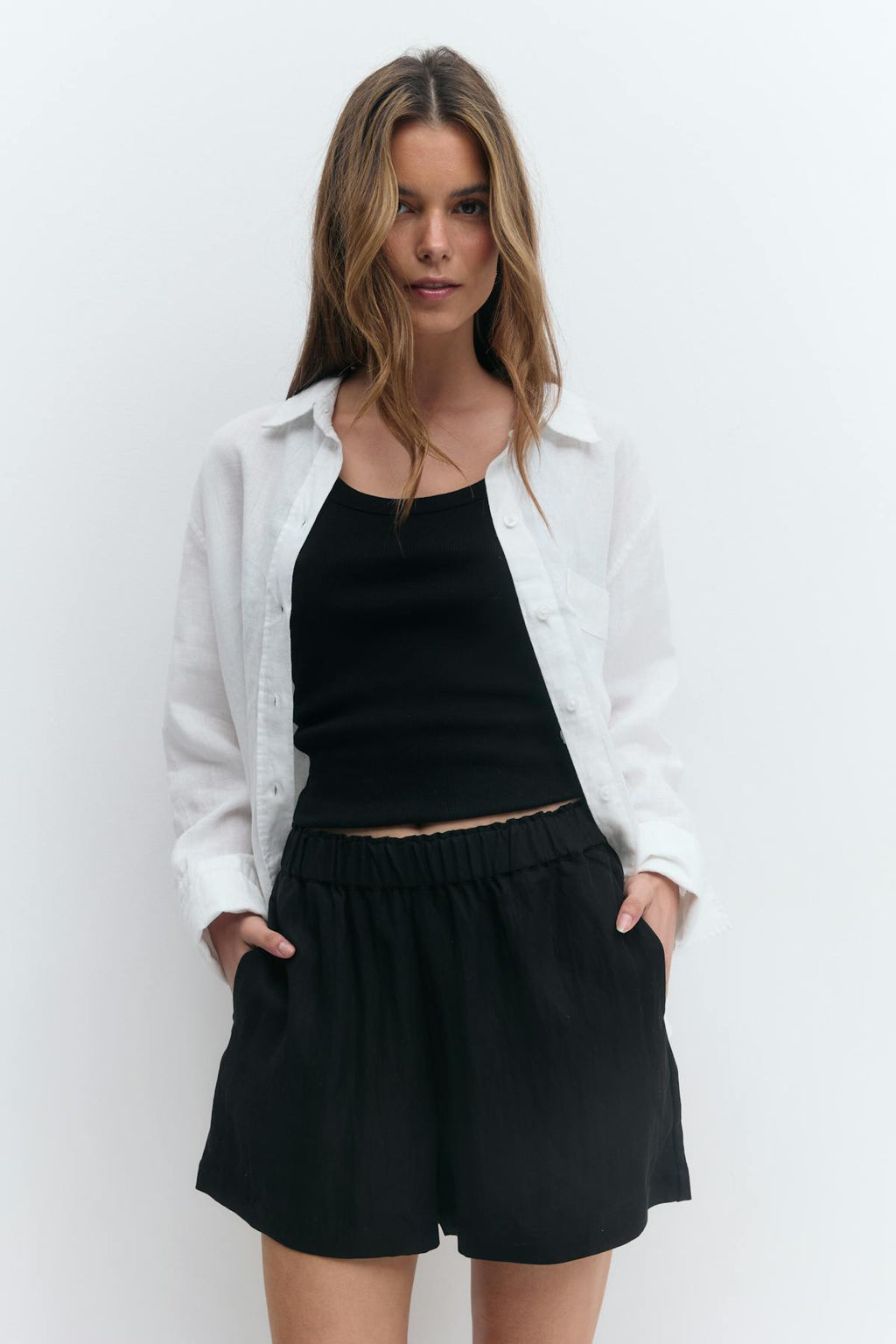 Relaxed high waist shorts