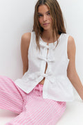 Peplum tie top