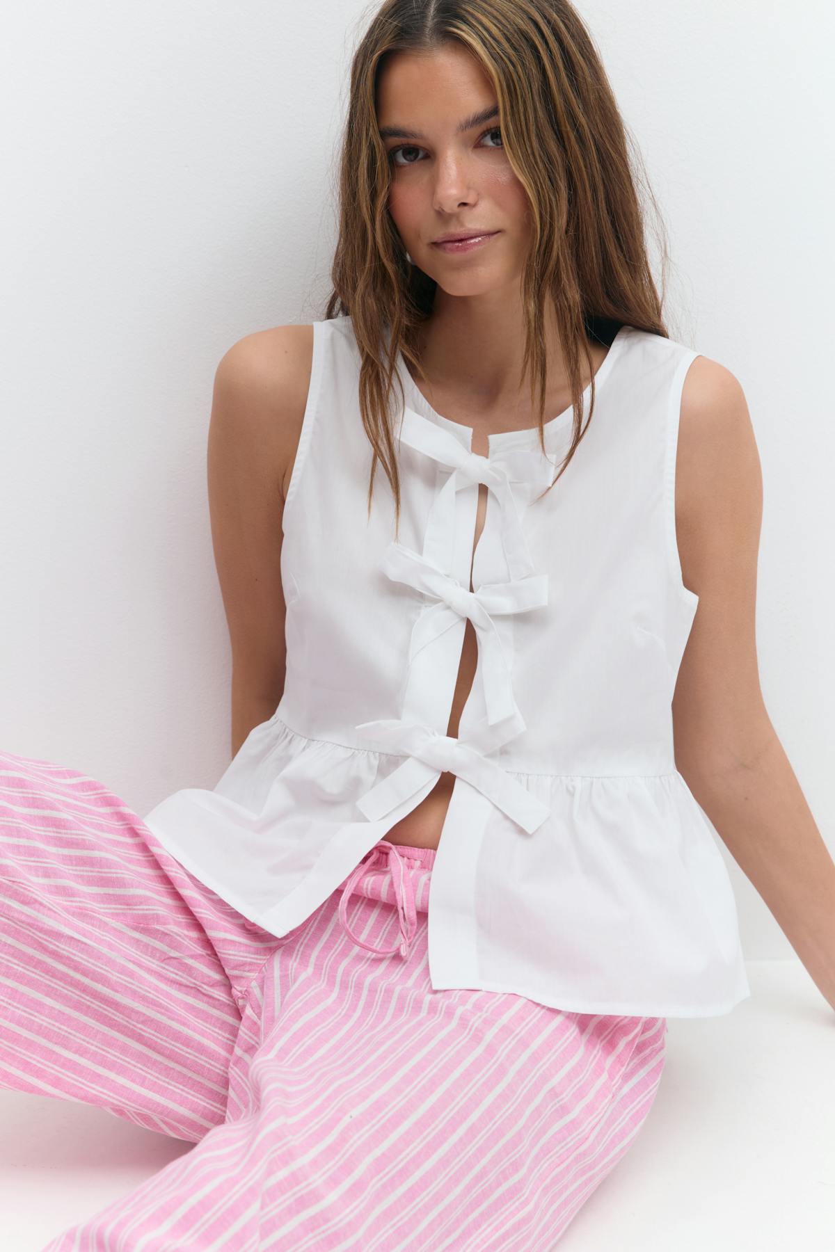 Peplum tie top