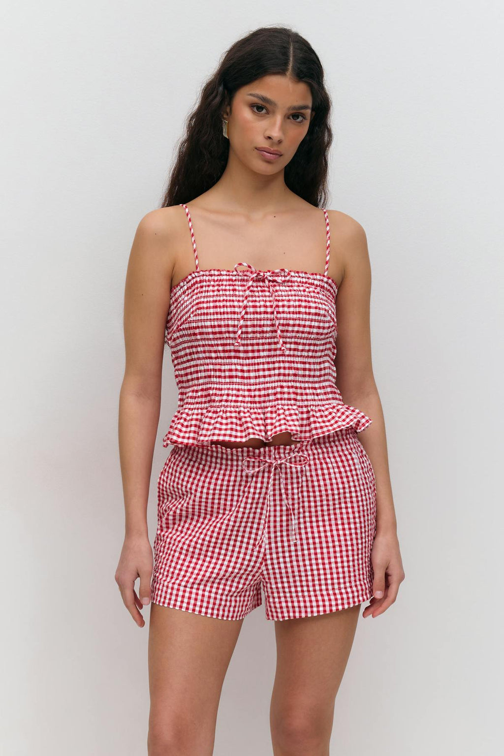 seersucker gingham shorts