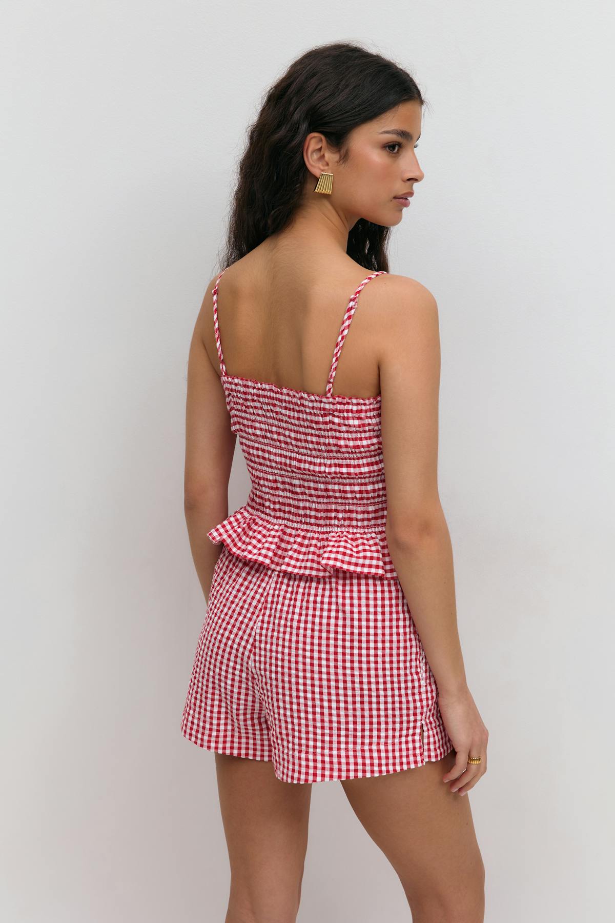 seersucker gingham shorts