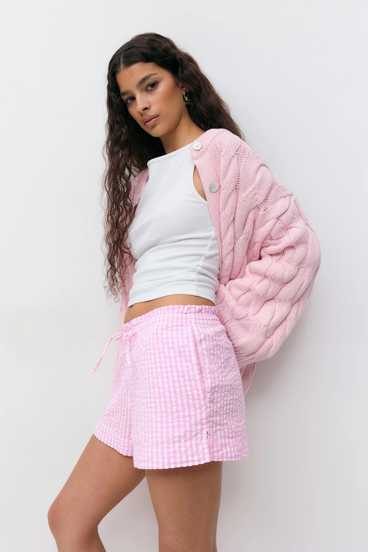 seersucker gingham shorts