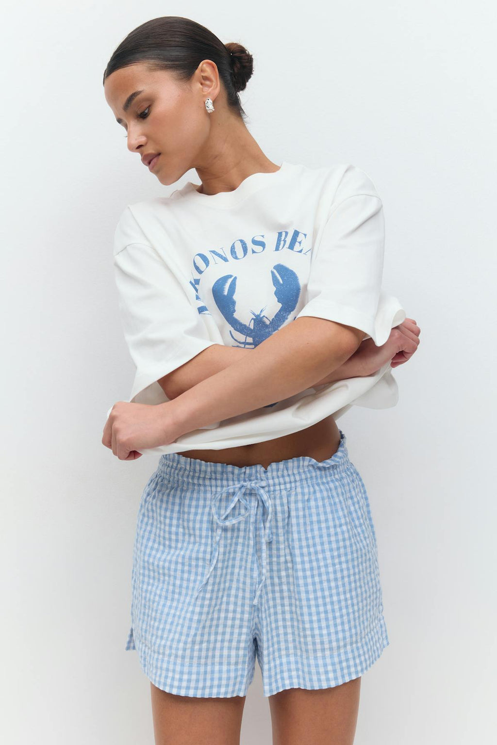 seersucker gingham shorts