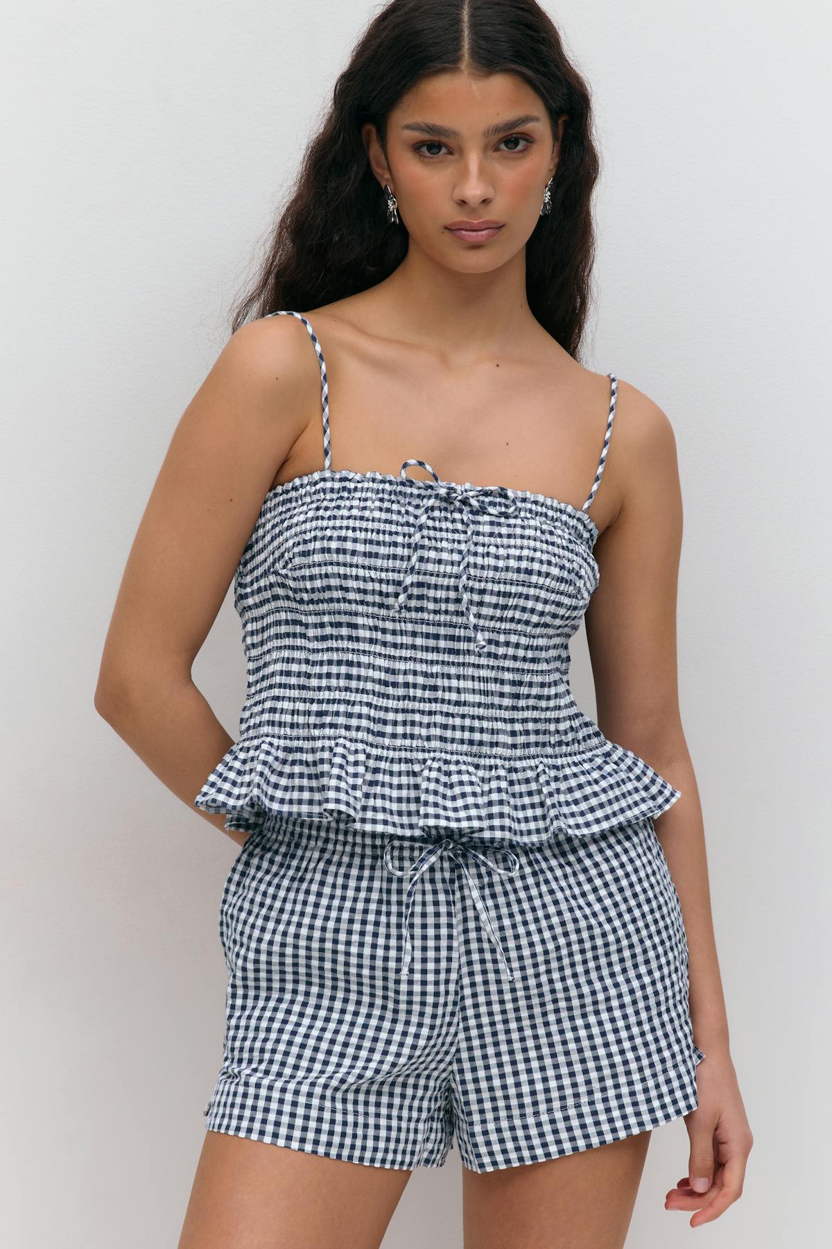 seersucker gingham shorts