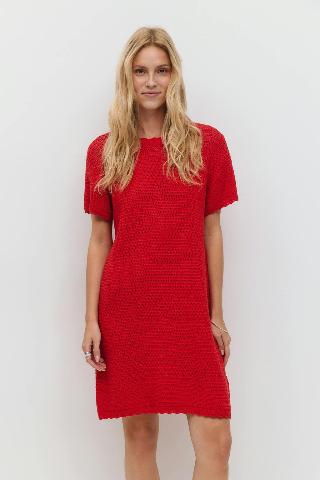 Knitted crochet t-shirt dress