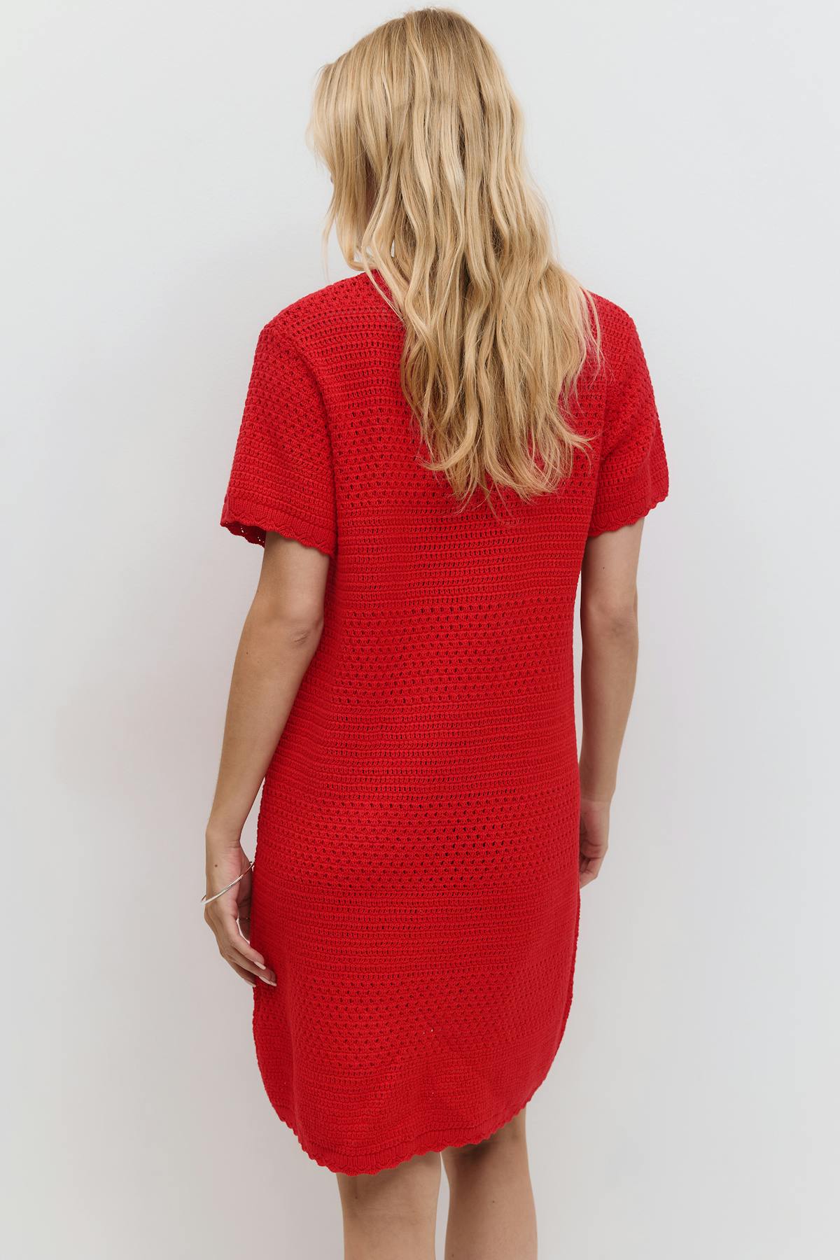 Knitted crochet t-shirt dress