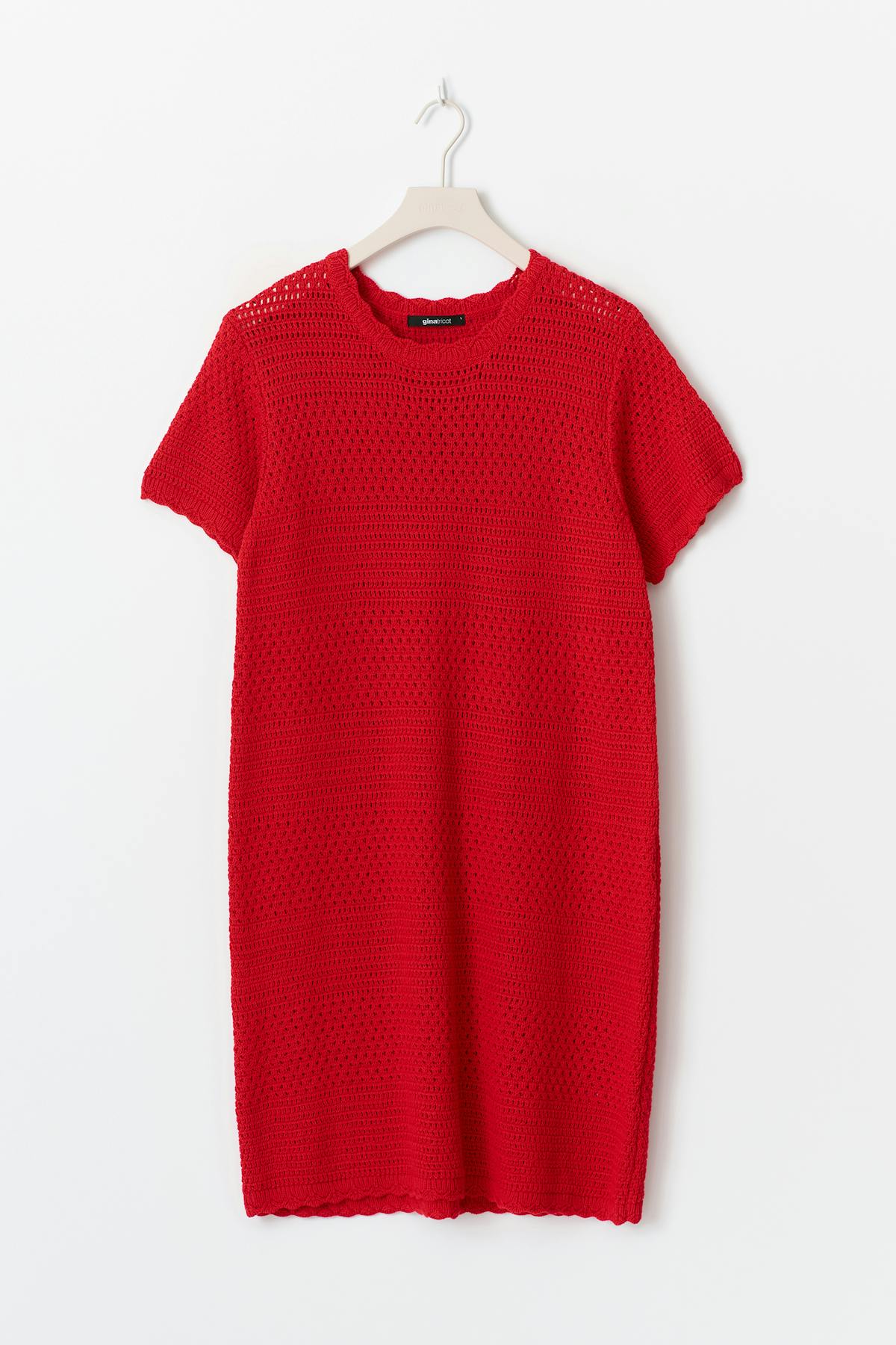 Knitted crochet t-shirt dress