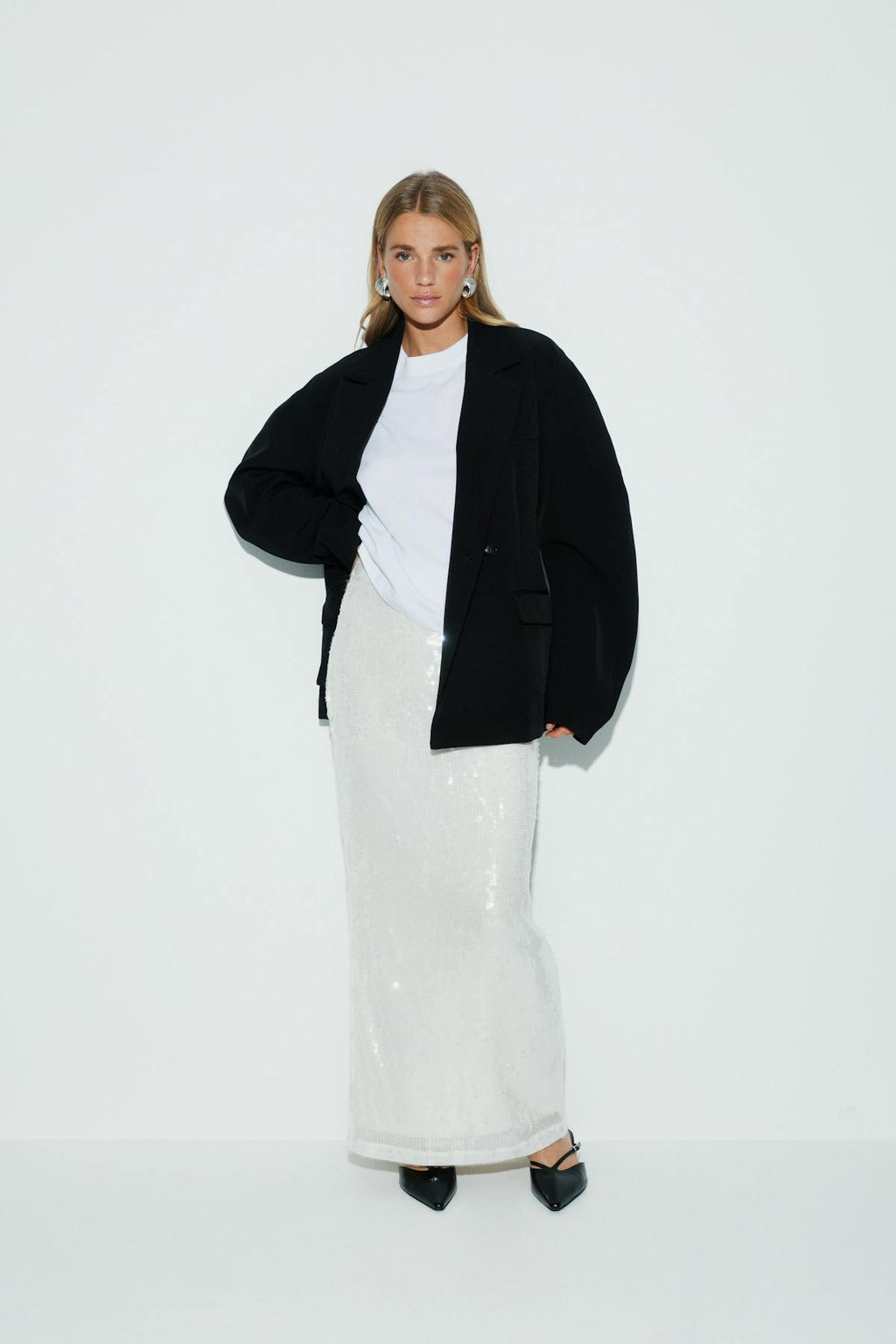Sequin maxi skirt