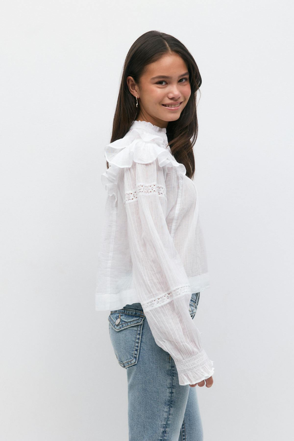 Y boho lace blouse