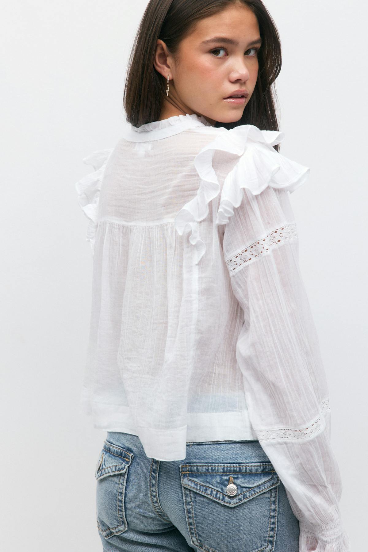 Y boho lace blouse