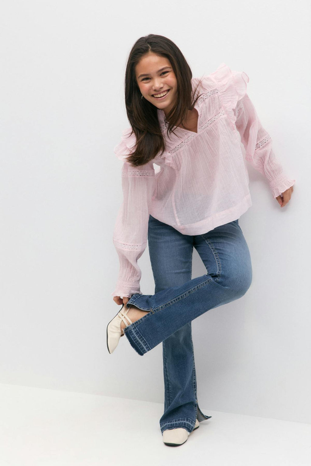 Y boho lace blouse