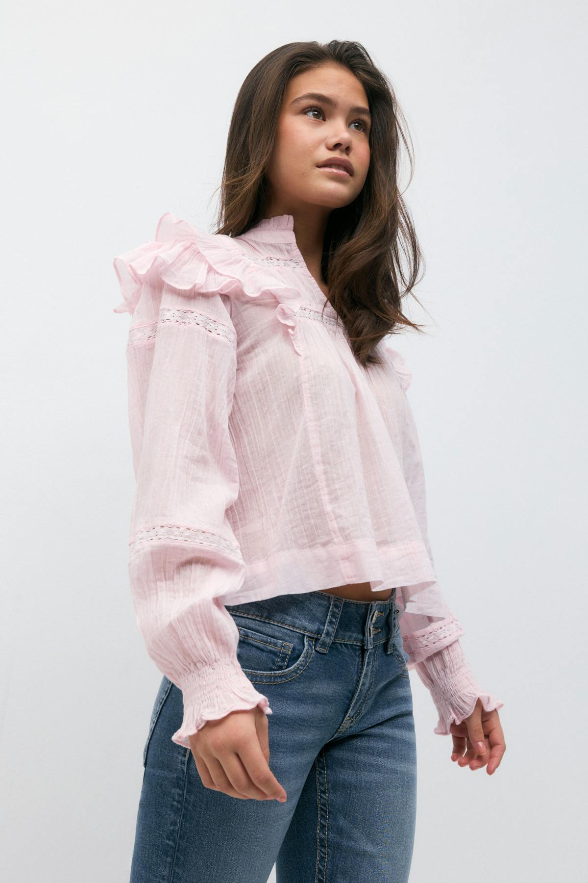 Y boho lace blouse