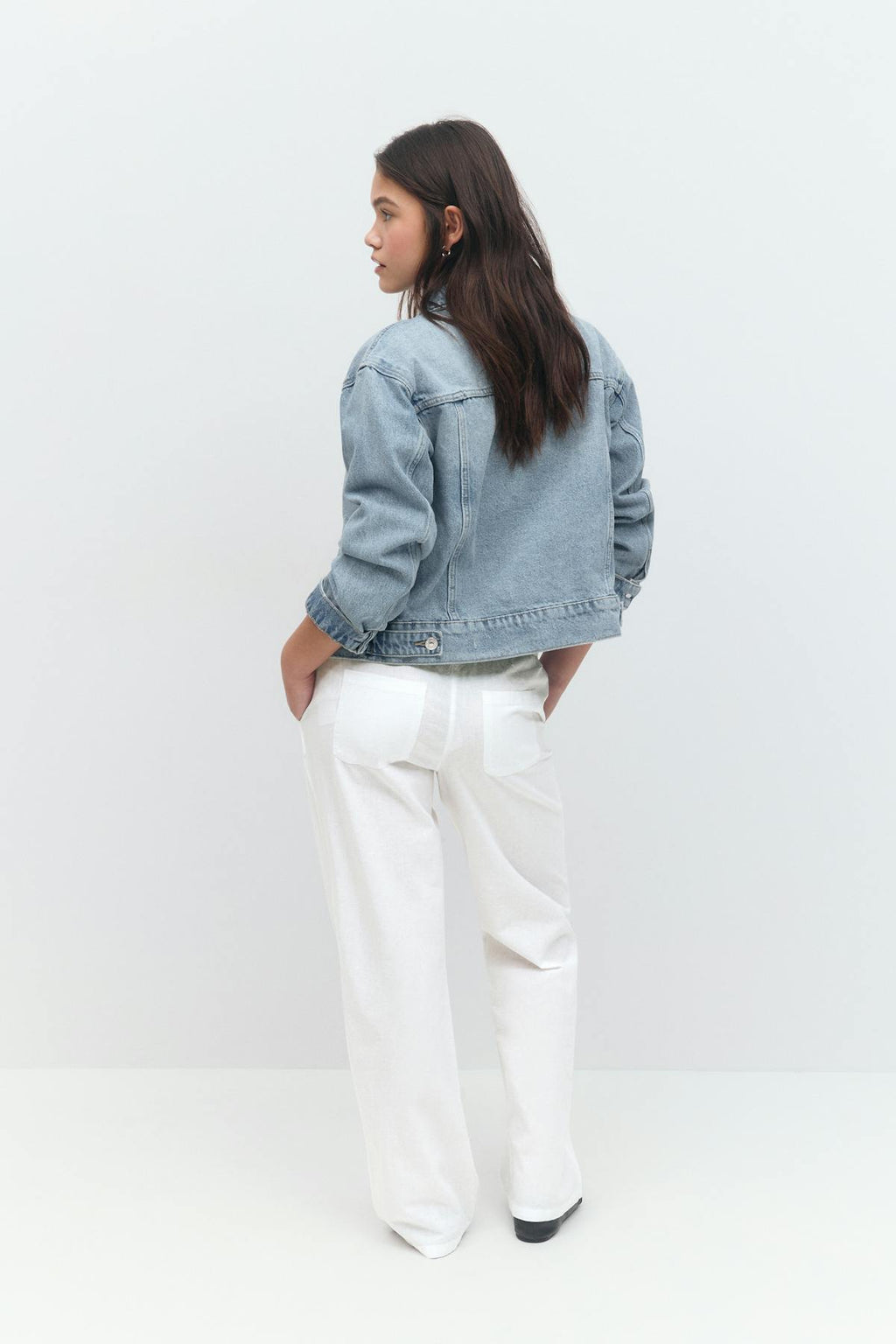 Y low linen blend trousers