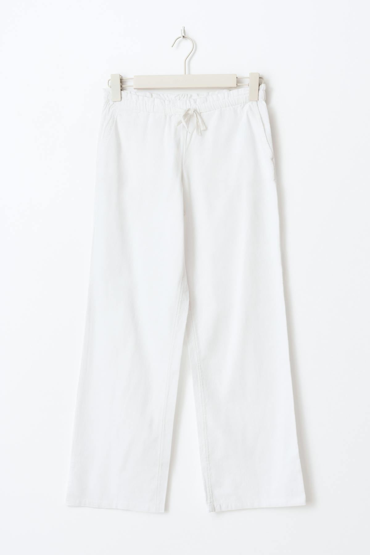 Y low linen blend trousers