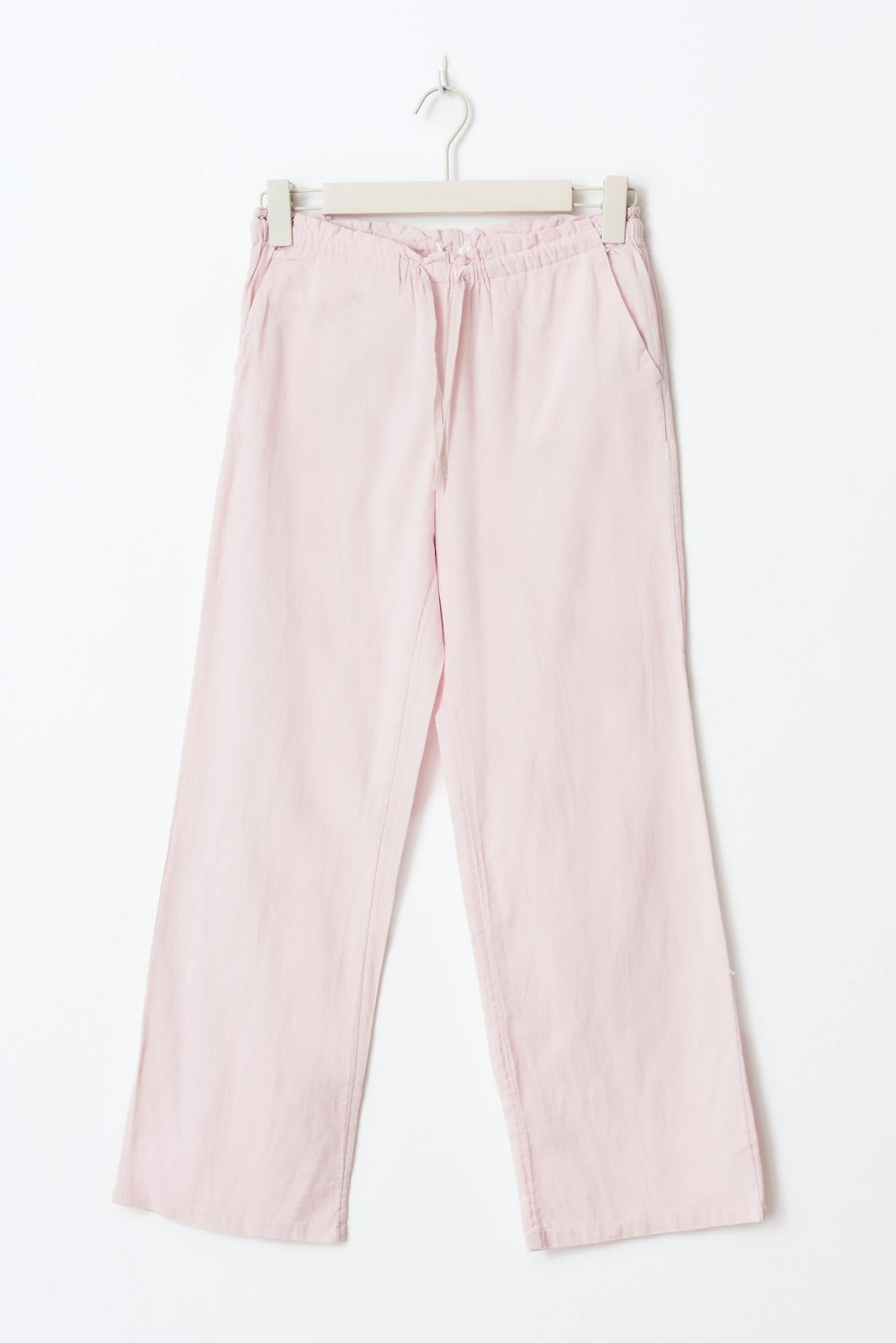 Y low linen blend trousers