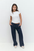 Y low linen blend trousers