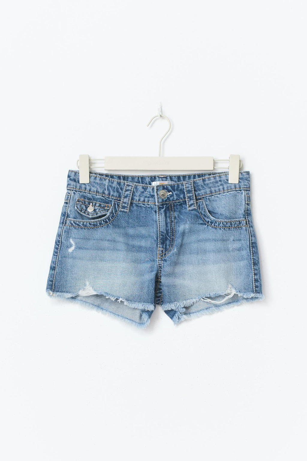 Y chunky denim shorts